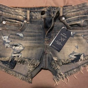 Distressed Denim Shorts